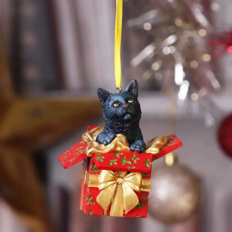 Cat Present Hanging Ornament - Figurine